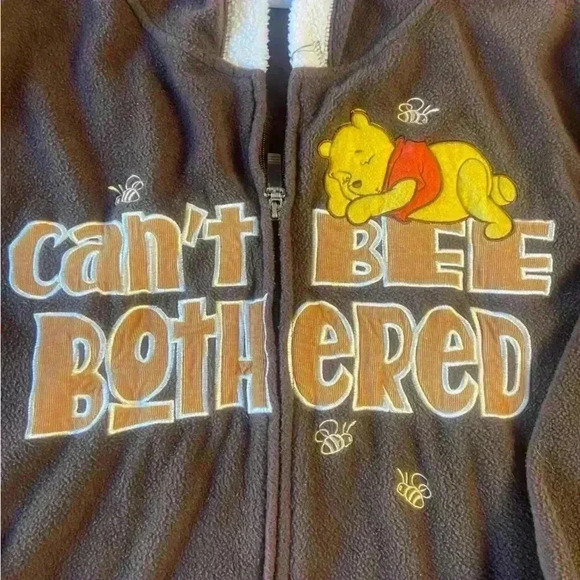 Disney Winnie The Pooh ‘Can’t Bee Bothered’ Fleece Women Plus 3XL Hooded Jacket - Picture 3 of 7